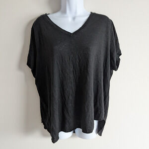 Tahari Shirt Womens 2X Black Minimal Classic Capsule Coastal Tee Blouse Relaxed